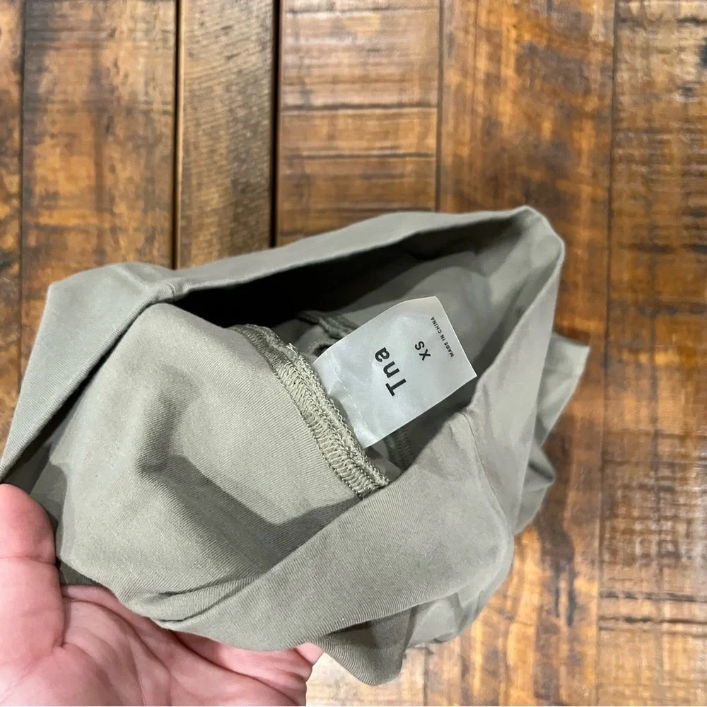 TNA Women's Bike Shorts in Olive Green - Picture 2 of 3